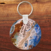 Abstraktes Sandstrandmuster mit Schaumwasser Schlüsselanhänger (Vorderseite)