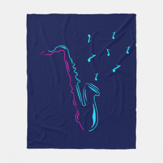 Abstraktes Saxophon Fleecedecke