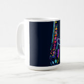 Abstraktes Saxophon Kaffeetasse (Vorderseite Links)