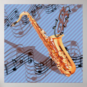 Abstraktes Saxophone-Plakat Poster