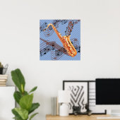Abstraktes saxophone Poster (Heimbüro)