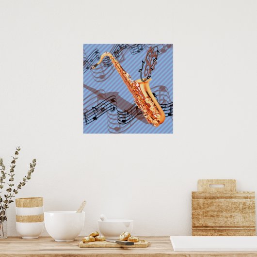 Abstraktes saxophone Poster (Küche)