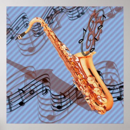 Abstraktes saxophone Poster (Vorne)