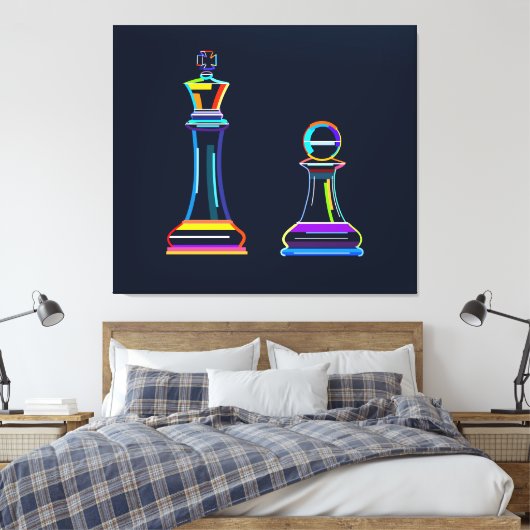 Abstraktes Schach Leinwanddruck (Insitu (Schlafzimmer))