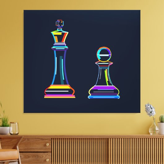 Abstraktes Schach Leinwanddruck (Insitu (Wohnzimmer))