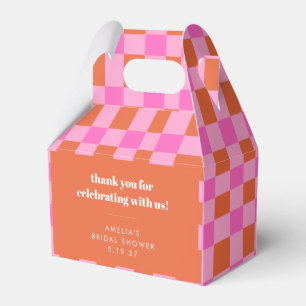 Abstraktes Schachbrett Pink Custom Brautparty Dank Geschenkschachtel