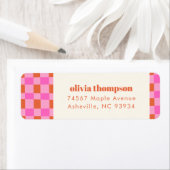 Abstraktes Schachbrett Rosa Orange Dusche Rücksend (Insitu)