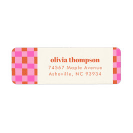 Abstraktes Schachbrett Rosa Orange Dusche Rücksend