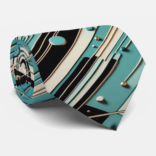 Abstraktes Schaltbrett - Retro Mid Century Modern Krawatte (Gerollt)