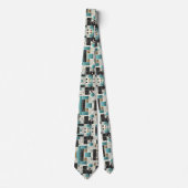 Abstraktes Schaltbrett - Retro Mid Century Modern Krawatte (Vorderseite)
