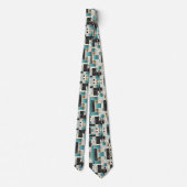 Abstraktes Schaltbrett - Retro Mid Century Modern Krawatte (Rückseite)