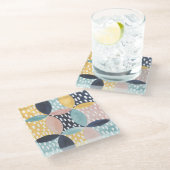 Abstraktes Schaltmuster Glasuntersetzer (Schrägansicht)