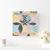 Abstraktes Schaltmuster Quadratische Wanduhr (Zuhause)