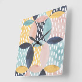 Abstraktes Schaltmuster Quadratische Wanduhr (Winkel)