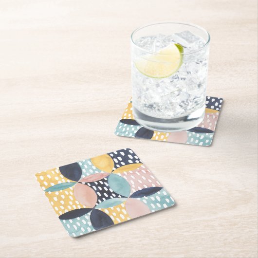 Abstraktes Schaltmuster Rechteckiger Pappuntersetzer (Vor Ort)