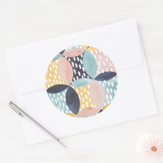 Abstraktes Schaltmuster Runder Aufkleber (Umschlag)