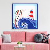 Abstraktes Schiff auf Sturmsee-Wasserschiff Leinwanddruck (Insitu (Wohnzimmer))