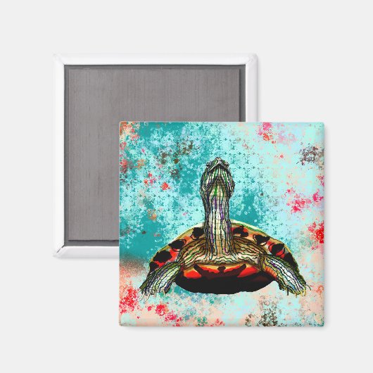 Abstraktes Schildkrötenwerk Magnet (Vorderseite/Rückseite)