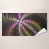 Abstraktes schlankes, buntes 3D-Fraktal Badehandtuch (Badehandtuch)