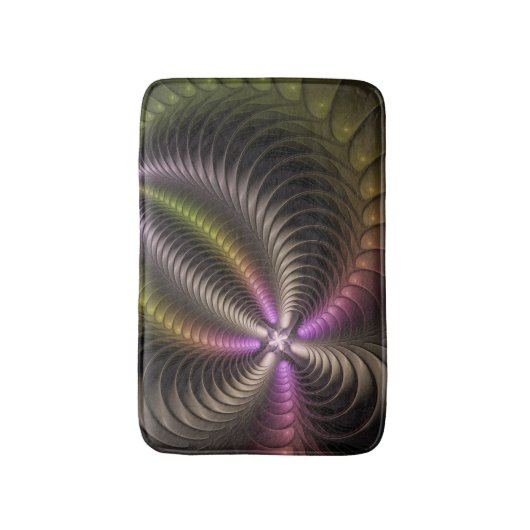 Abstraktes schlankes, buntes 3D-Fraktal Badematte (Vorderseite Vertikal)