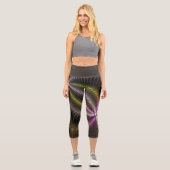 Abstraktes schlankes, buntes 3D-Fraktal Capri Leggings (Vorderseite)