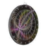 Abstraktes schlankes, buntes 3D-Fraktal Dartscheibe (Vorderseite Links)
