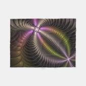 Abstraktes schlankes, buntes 3D-Fraktal Fleecedecke (Vorderseite (Horizontal))