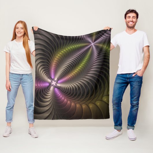 Abstraktes schlankes, buntes 3D-Fraktal Fleecedecke (Beispiel)