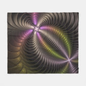 Abstraktes schlankes, buntes 3D-Fraktal Fleecedecke (Vorderseite (Horizontal))