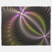 Abstraktes schlankes, buntes 3D-Fraktal Fleecedecke (Vorderseite (Horizontal))