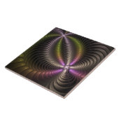 Abstraktes schlankes, buntes 3D-Fraktal Fliese (Seite)