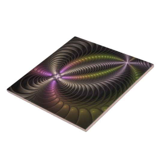 Abstraktes schlankes, buntes 3D-Fraktal Fliese (Seite)