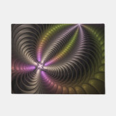 Abstraktes schlankes, buntes 3D-Fraktal Fußmatte (Vorderseite)