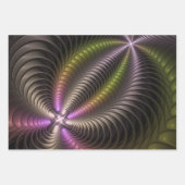 Abstraktes schlankes, buntes 3D-Fraktal Geschenkpapier Set (Vorderseite 3)