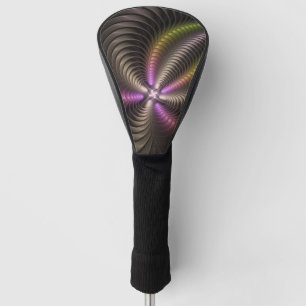 Abstraktes schlankes, buntes 3D-Fraktal Golf Headcover
