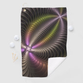 Abstraktes schlankes, buntes 3D-Fraktal Golfhandtuch (Insitu)