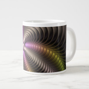 Abstraktes schlankes, buntes 3D-Fraktal Jumbo-Tasse