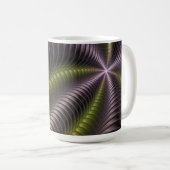 Abstraktes schlankes, buntes 3D-Fraktal Kaffeetasse (VorderseiteRechts)
