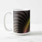 Abstraktes schlankes, buntes 3D-Fraktal Kaffeetasse (Links)