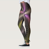 Abstraktes schlankes, buntes 3D-Fraktal Leggings (Links)