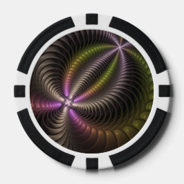 Abstraktes schlankes, buntes 3D-Fraktal Pokerchips
