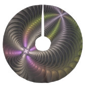 Abstraktes schlankes, buntes 3D-Fraktal Polyester Weihnachtsbaumdecke (Vorderseite)