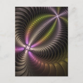 Abstraktes schlankes, buntes 3D-Fraktal Postkarte (Vorderseite)