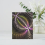 Abstraktes schlankes, buntes 3D-Fraktal Postkarte (Stehend Vorderseite)
