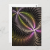 Abstraktes schlankes, buntes 3D-Fraktal Postkarte (Vorne/Hinten)