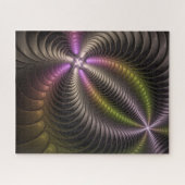 Abstraktes schlankes, buntes 3D-Fraktal Puzzle (Horizontal)
