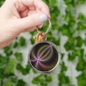 Abstraktes schlankes, buntes 3D-Fraktal Schlüsselanhänger (Hand)