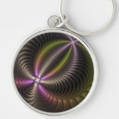 Abstraktes schlankes, buntes 3D-Fraktal Schlüsselanhänger (Vorne)