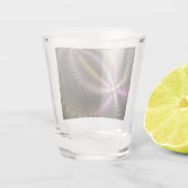 Abstraktes schlankes, buntes 3D-Fraktal Schnapsglas (Rückseite)