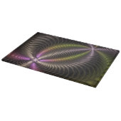 Abstraktes schlankes, buntes 3D-Fraktal Schneidebrett (Ecke)